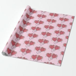 Valentine Elegant Sammanflätad Hjärtan Design Presentpapper