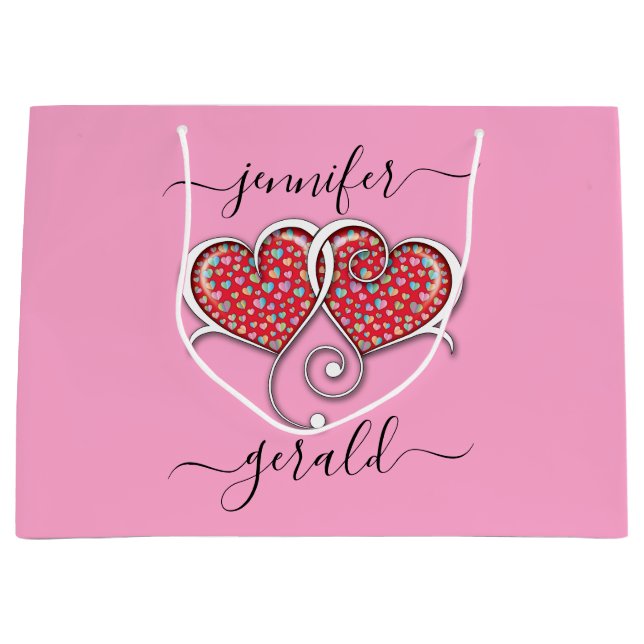 Valentine Elegant Sammanflätad Hjärtformad Design (Framsidan)