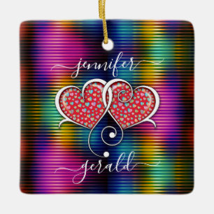 Valentine Elegant Sammanflätad Hjärtformad Design Julgransprydnad Keramik