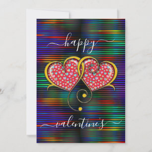 Valentine Elegant Sammanflätad Hjärtformad Design Julkort