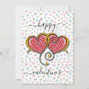 Valentine Elegant Sammanflätad Hjärtformad Design Julkort