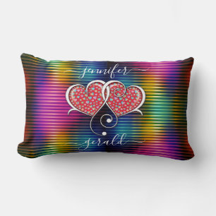 Valentine Elegant Sammanflätade Hjärtan Design Lumbarkudde
