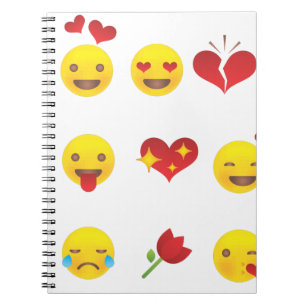 Valentine Emojis Anteckningsbok Med Spiral