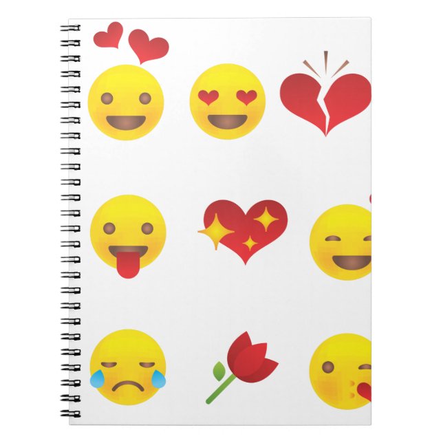 Valentine Emojis Anteckningsbok Med Spiral (Framsidan)