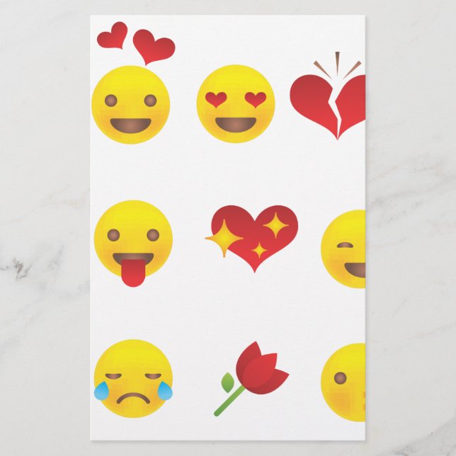 Valentine Emojis Brevpapper (Framsida)