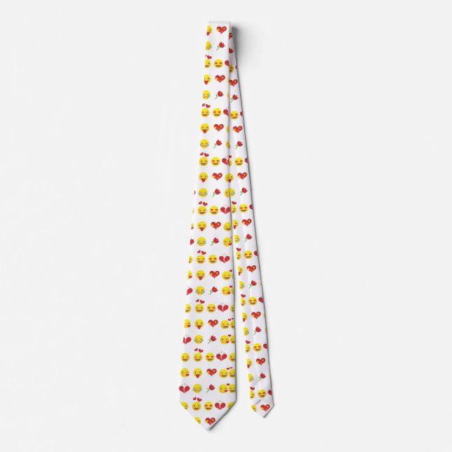Valentine Emojis herrkläder manar necktie nacke sl Slips (Framsida)