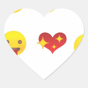 Valentine Emojis Hjärtformat Klistermärke