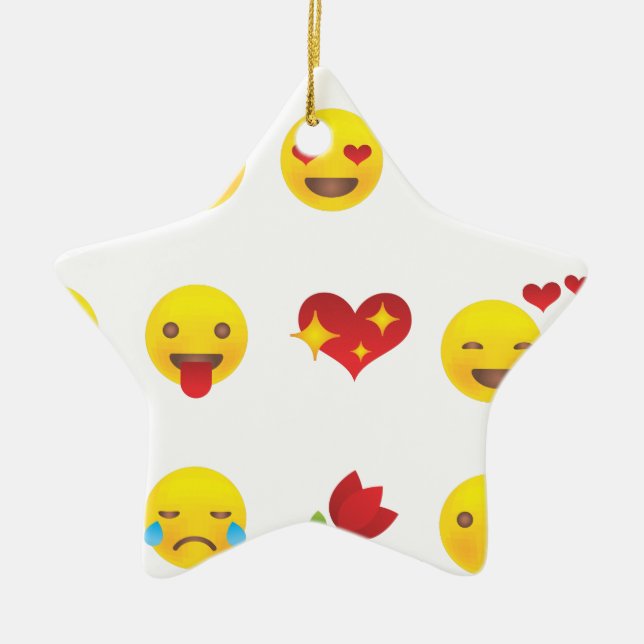 Valentine Emojis Julgransprydnad Keramik (Framsidan)
