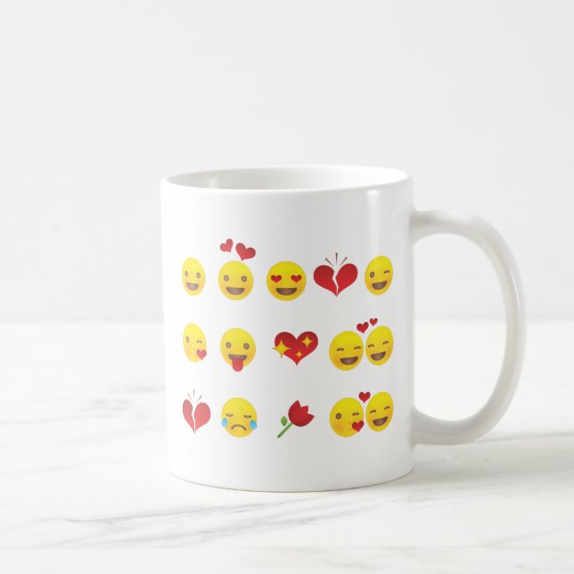 Valentine Emojis Kaffemugg (Höger)