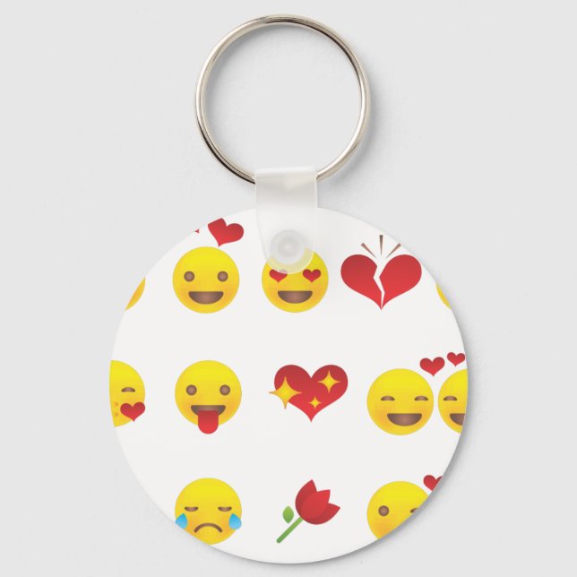 Valentine Emojis Nyckelring (Framsida)