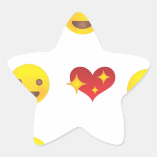 Valentine Emojis Stjärnformat Klistermärke