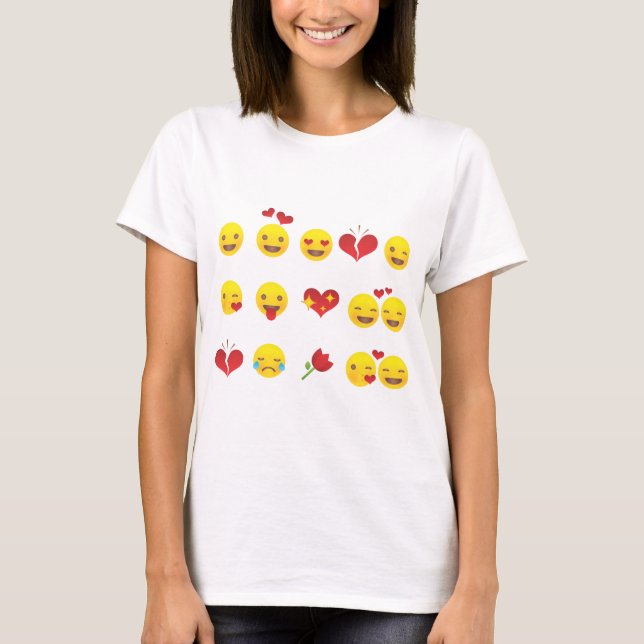 Valentine Emojis T-shirt (Framsida)