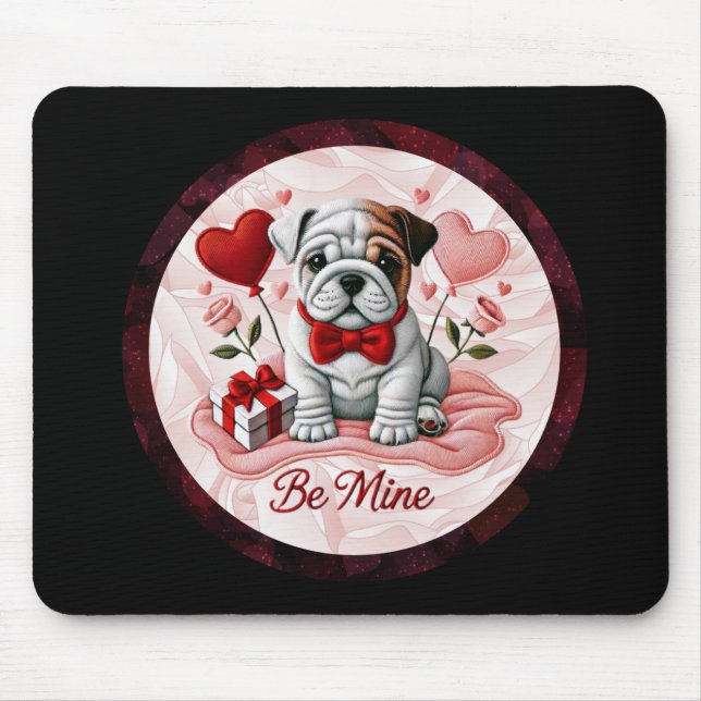 Valentine English Bulldog Desk Mousepad Musmatta (Framsidan)