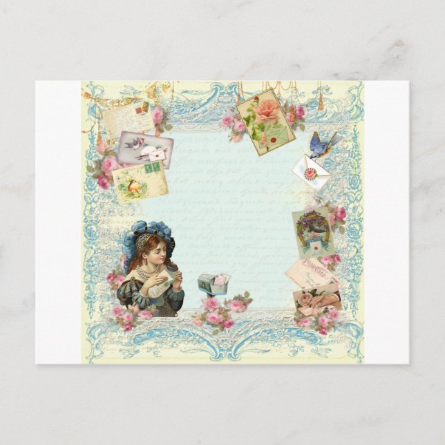 Valentine Ephemera Kärlek Brev Helg Vykort (Framsida)