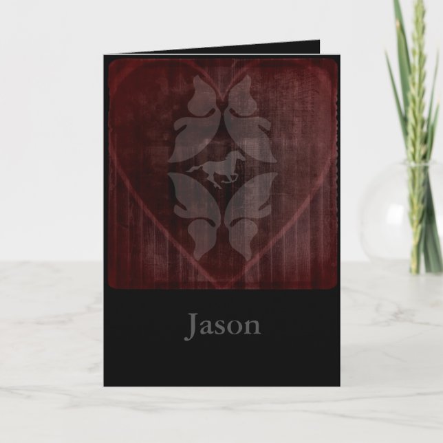 Valentine Faded Stencil Helgkort (Framsida)