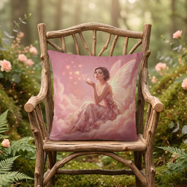 Valentine Fairy on Pink Clouds Fantasy Art Kudde