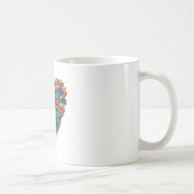 Valentine Färgglad Hjärtkonst Klassisk Mugg (Höger)