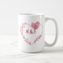 Valentine Fingeravtryck Hjärtmugg