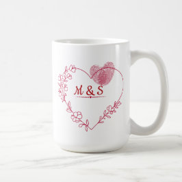 Valentine Fingeravtryck Hjärtmugg Kaffemugg
