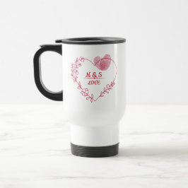 Valentine Fingerprint Heart Floral Travel Mug Resemugg