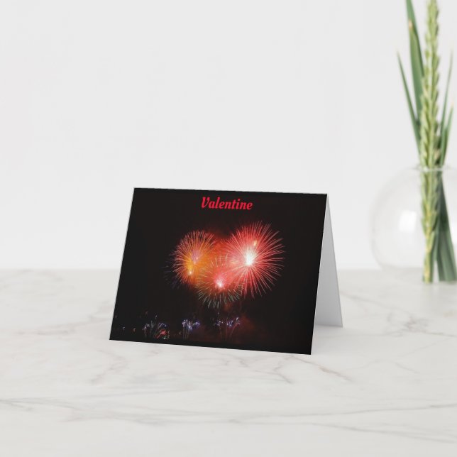 Valentine Fireworks-mappat kort (Framsida)