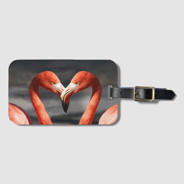 Valentine Flamingo Bagagebricka (Framsida horisontal)
