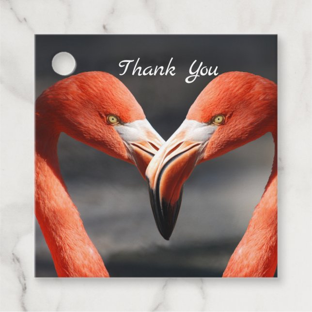 Valentine Flamingo Gåvor Etiketter (Framsida)