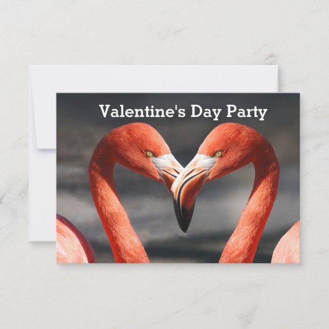 Valentine Flamingo Inbjudningar (Framsida)