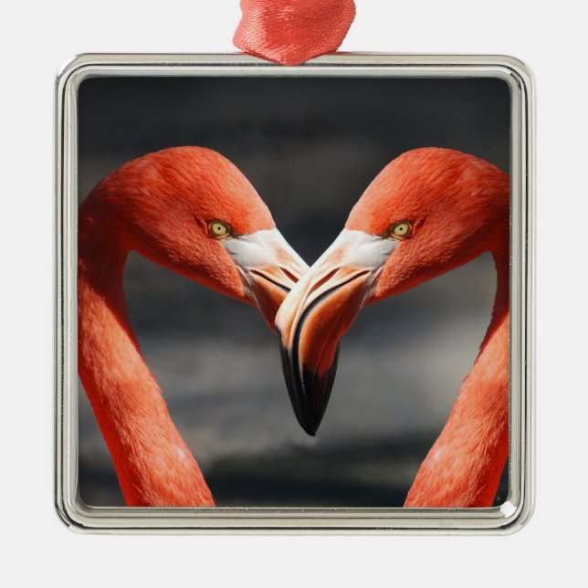 Valentine Flamingo Julgransprydnad Metall (Framsidan)