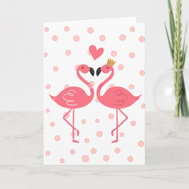 Valentine Flamingos | Är du inte min? Kort (Framsida)