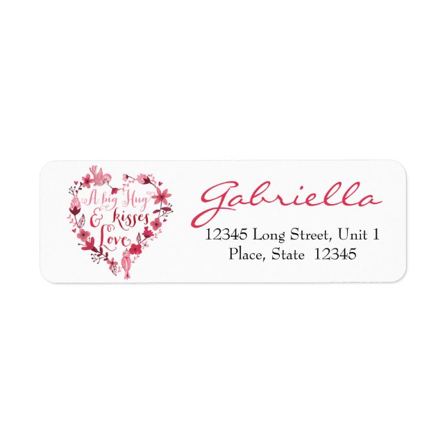 Valentine Flower Heart | RETURETIKETTER Returadress Etikett (Framsidan)