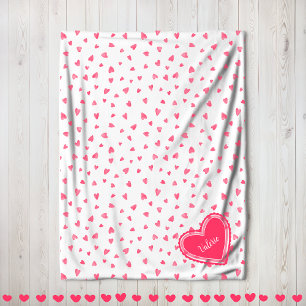 Valentine Flytande Hearts Fleecefilt