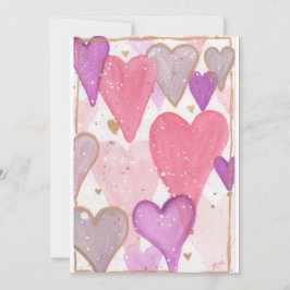 Valentine Flytande Hearts Julkort