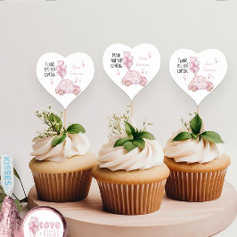 Valentine Födelsedagsfest Rosa Balloons and Car Hjärtformat Klistermärke