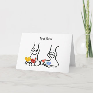 Valentine Foot Note Tecknad Heart Toe Sylt Card Helgkort