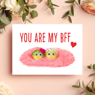 Valentine for Best Friend - Cute Crafted Veggie Helg Vykort