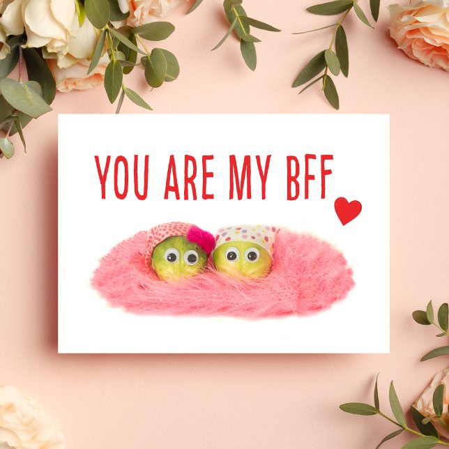 Valentine for Best Friend - Cute Crafted Veggie Helg Vykort (Skapare uppladdad)