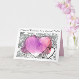 Valentine för ett Speciellt systerkort Kort