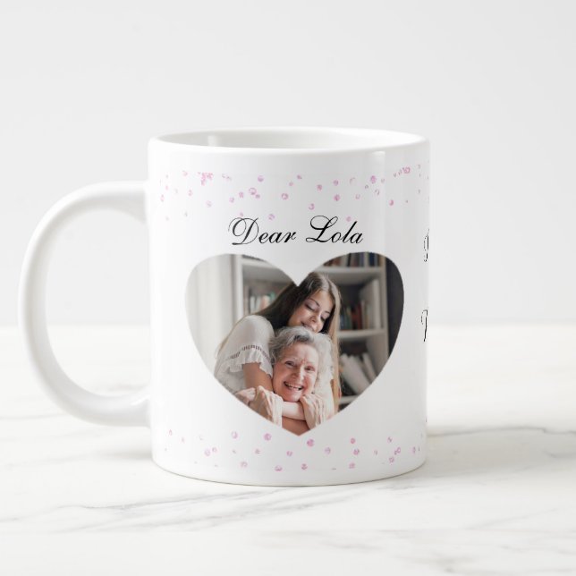 Valentine for Grandchild Photo Jumbo Mugg (Vänster)