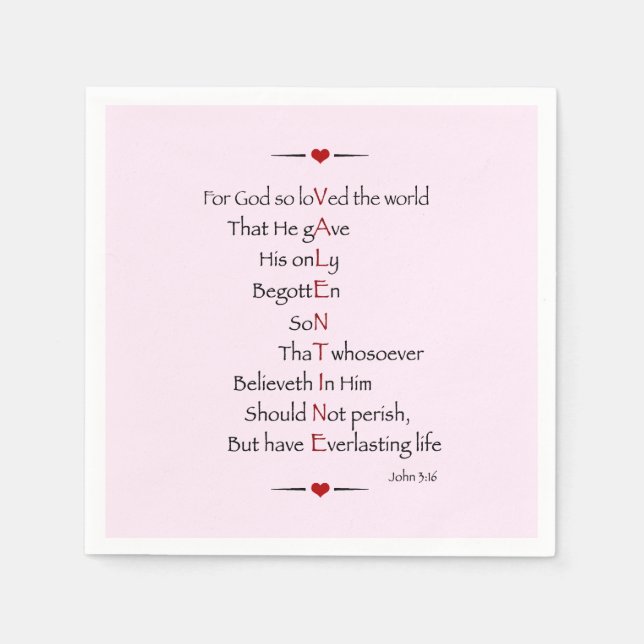 VALENTINE - För Gud så älskade världen Pappersservett (Framsidan)