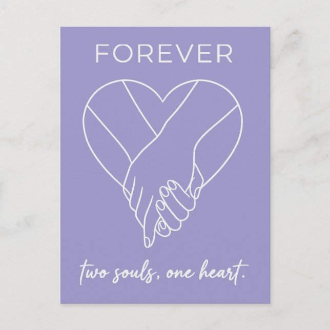 Valentine Forever Design | Couple One Heart Helg Vykort (Framsida)