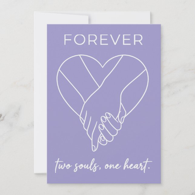 Valentine Forever Design | Kärleksparet Ett Hjärta Julkort (Framsida)