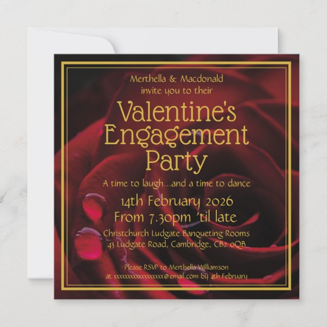 VALENTINE FÖRLOVNING Kristet skriftställe Inbjudningar (Framsida)