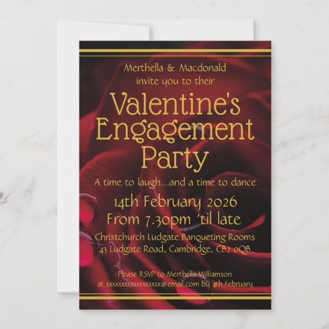 VALENTINE FÖRLOVNINGS Bibel Kristen Inbjudningar (Framsida)