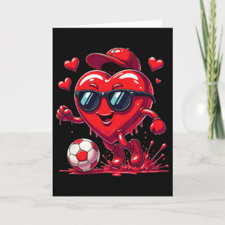 Valentine Fotboll Hjärt Drip Sport Kärlek Valentin Kort