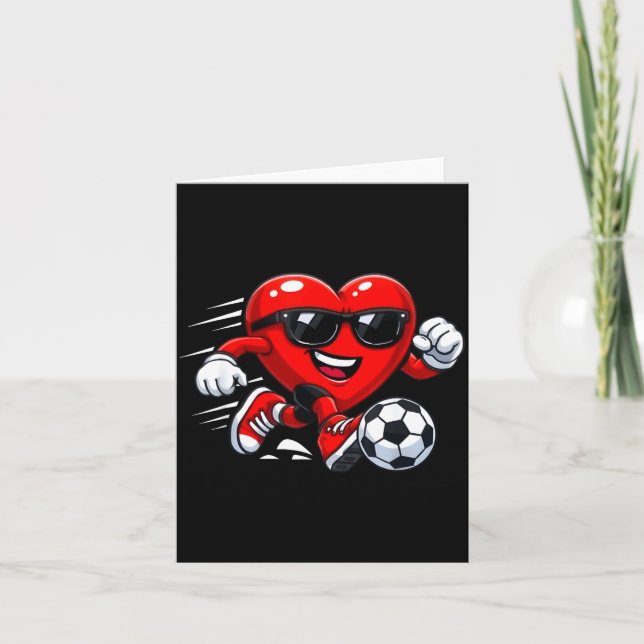 Valentine Fotboll Hjärt Drip Srt Kärlek Alla Hjärt Kort (Framsida)