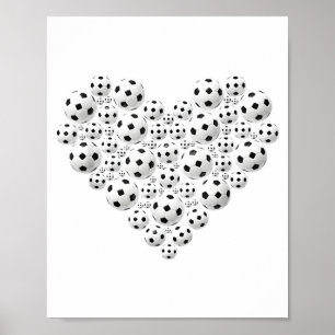 Valentine Fotboll Hjärt Drip Srt Kärlek Alla Hjärt Poster