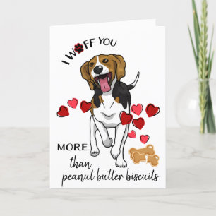 Valentine från Beagle Hund Kärlek Fler Biscuits Helgkort