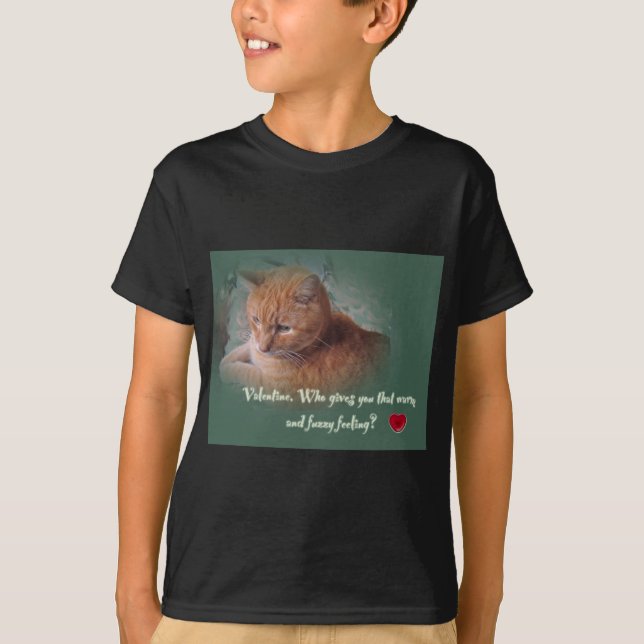 Valentine från katten t shirt (Framsida)