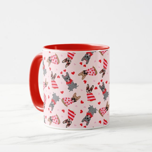 Valentine Fransk Bulldog Mugg (Framsida vänster)
